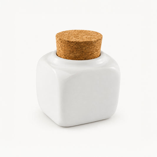 Contenitore in ceramica con tappo in sughero per liquidi